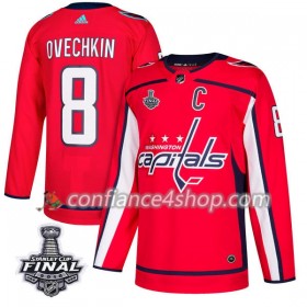 Adidas Maillot de Hockey Washington Capitals Alex Ovechkin 8 Rouge 2018 Stanley Cup Final Patch Authentic - Homme